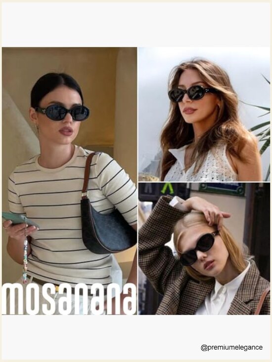 Retro Oval Chunky Sunglasses UV400 Protection Women\'s